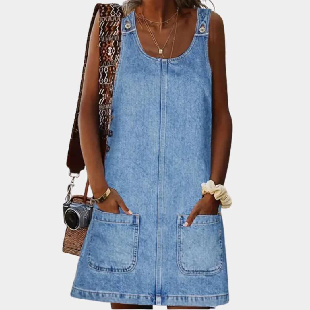 Vestidos relajados con look denim