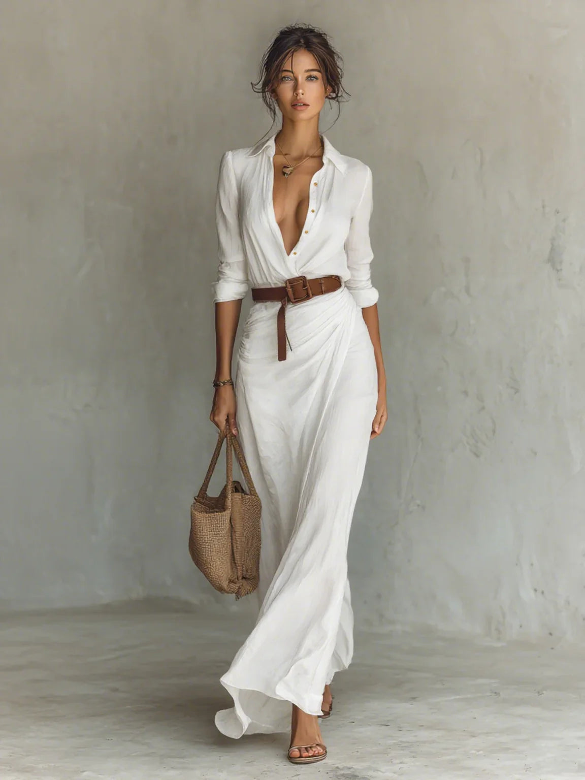 Vestido Maxi con Cinturón