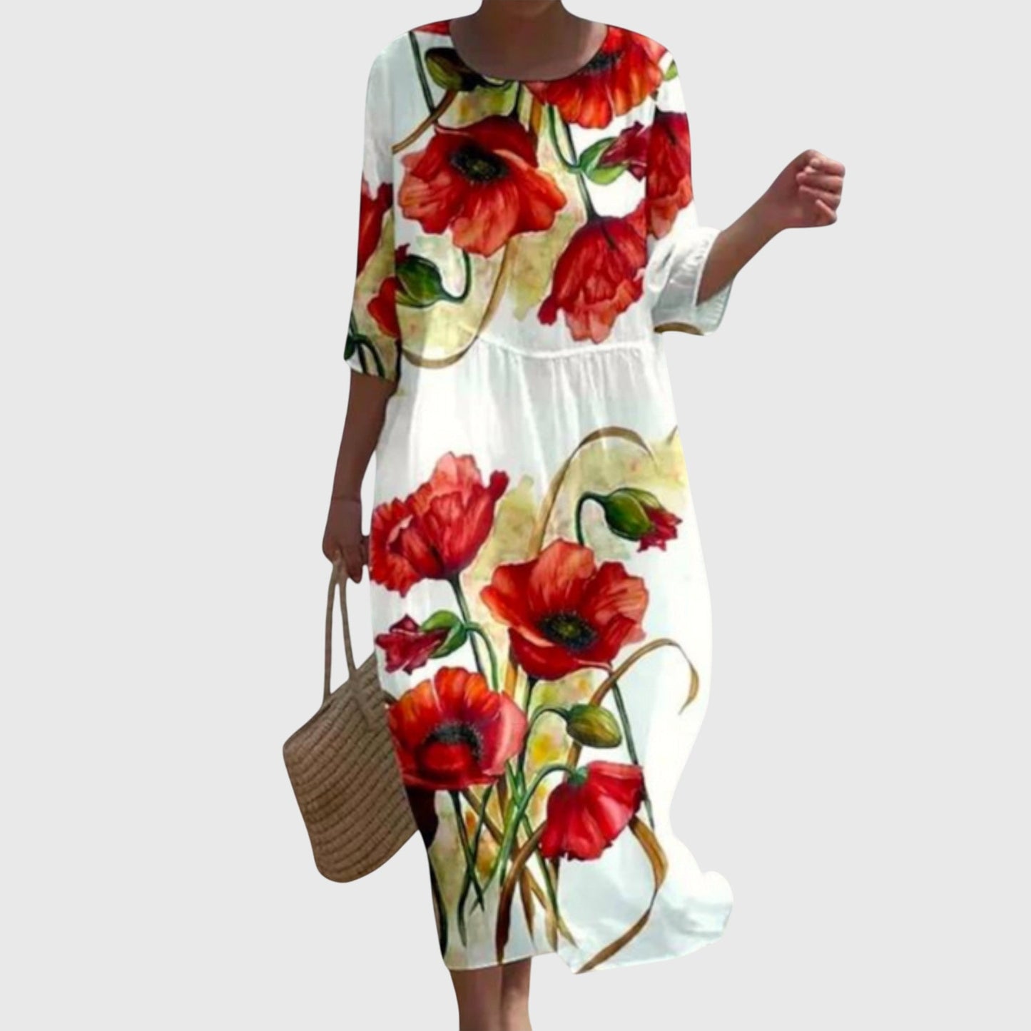 Elegante Vestido Maxi con Estampado Floral