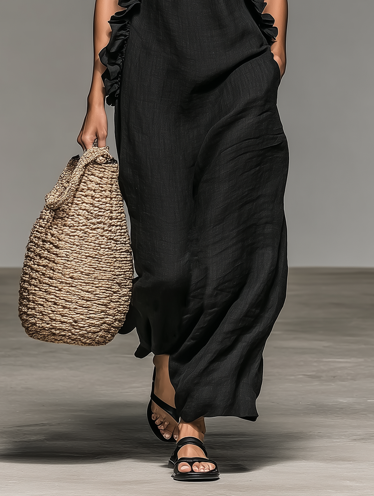 Vestido Maxi con Bolsillos