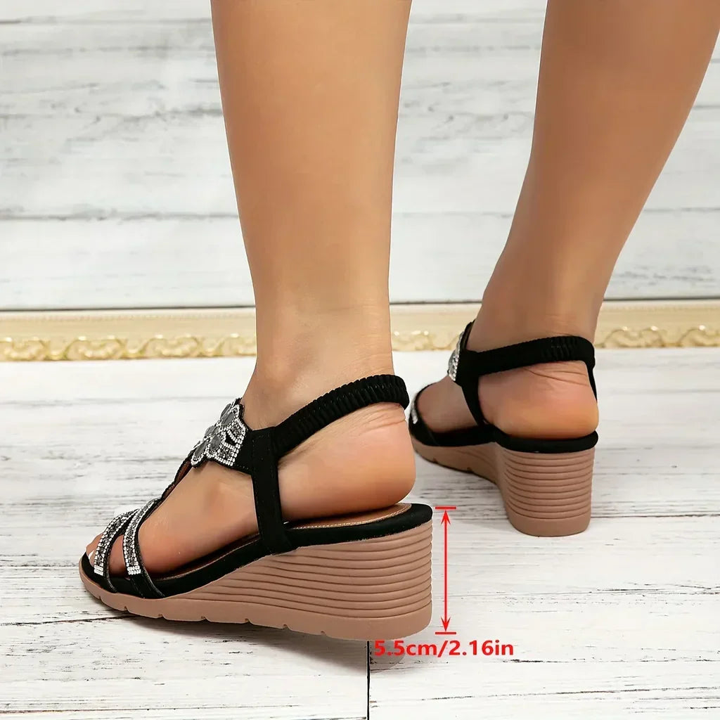Sandalias ortopédicas con cuña elegantes para mujer