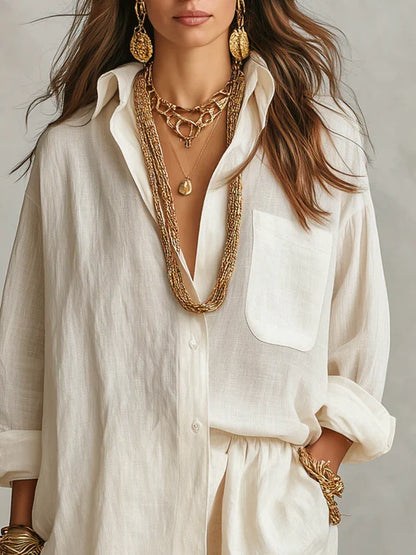 Conjunto boho de lino