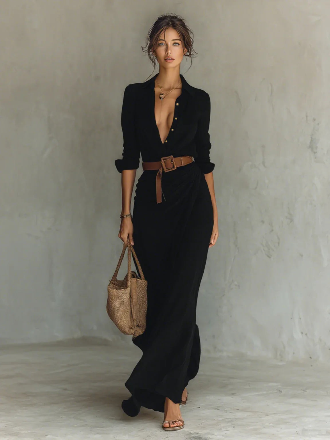 Vestido Maxi con Cinturón