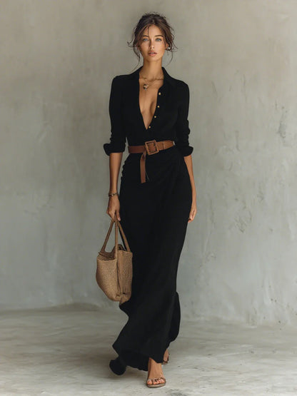 Vestido Maxi con Cinturón