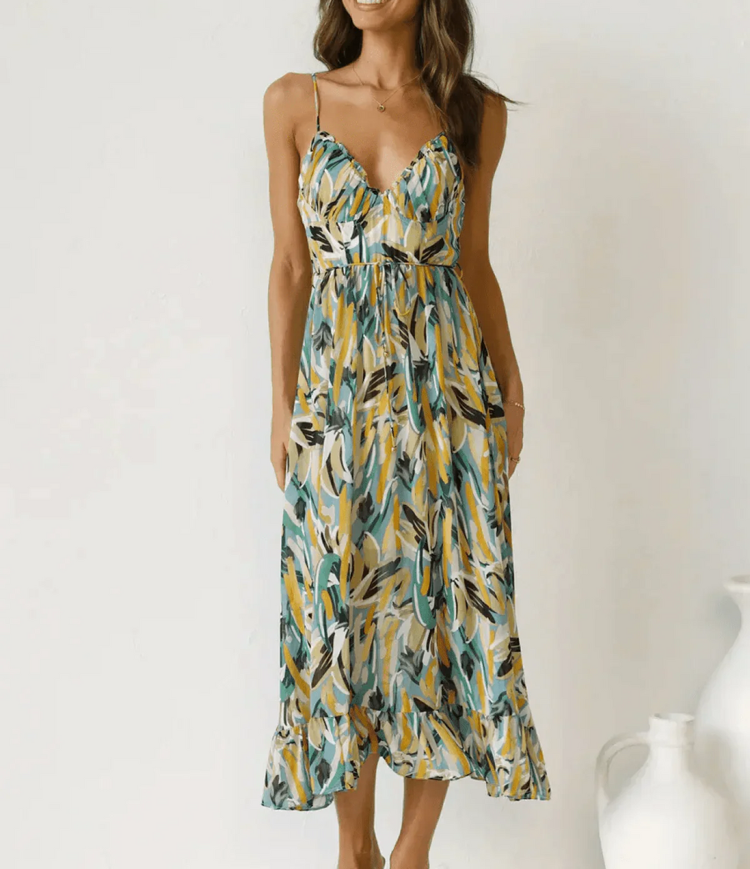 Vestido Midi en Color Vibrante