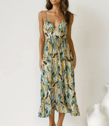 Vestido Midi en Color Vibrante