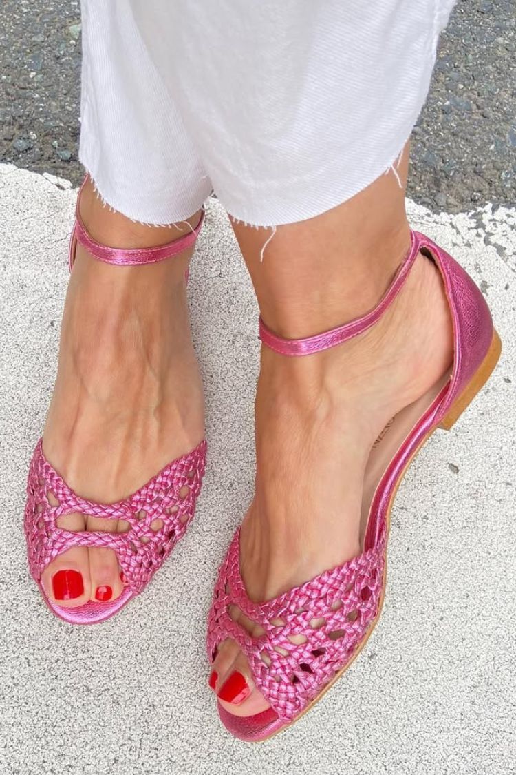 Sandalias Trenzadas Doradas