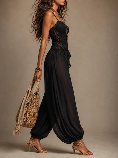 Mono halter con encaje fluido