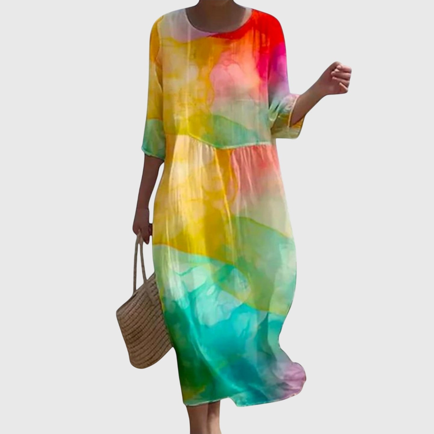 Elegante Vestido Maxi con Estampado Floral