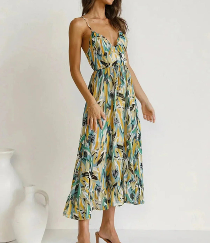 Vestido Midi en Color Vibrante