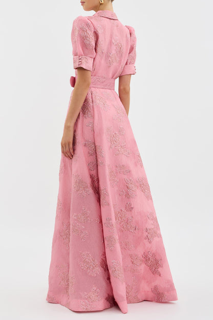 Vestido de Mangas Cortas con Volumen
