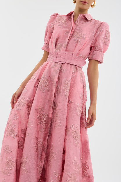 Vestido de Mangas Cortas con Volumen