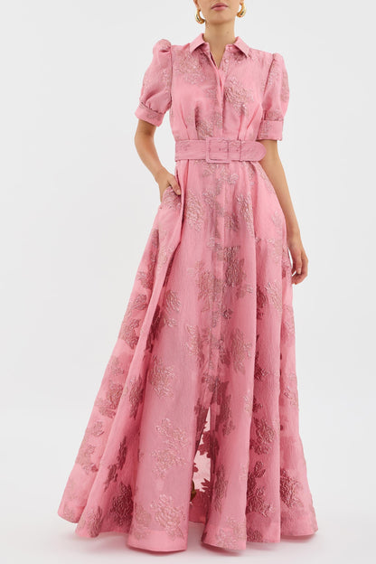Vestido de Mangas Cortas con Volumen