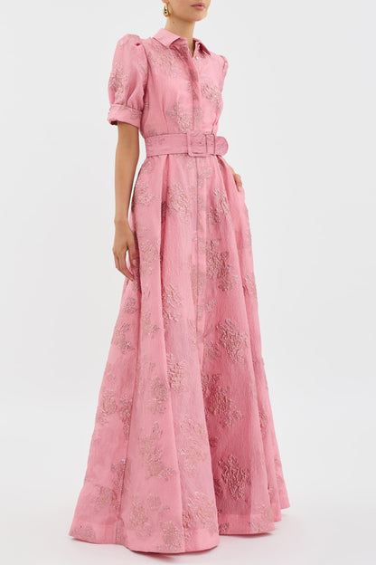Vestido de Mangas Cortas con Volumen