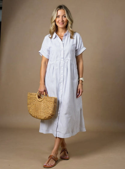 Vestido Elegante de Rayas Suaves