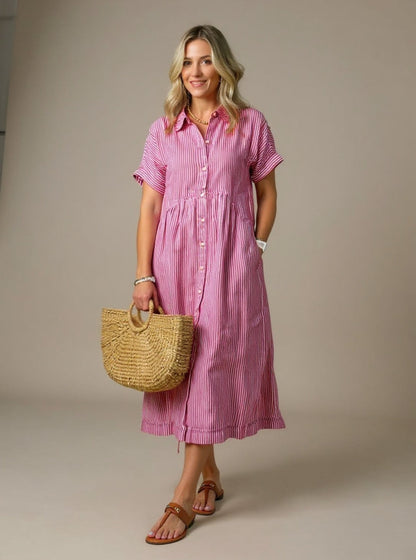 Vestido Elegante de Rayas Suaves