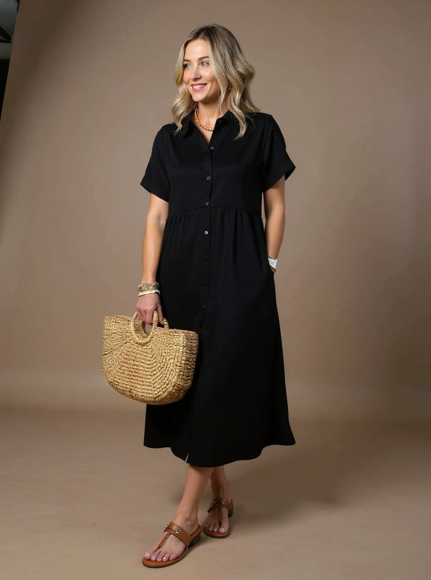 Vestido Elegante de Rayas Suaves