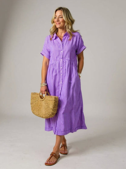 Vestido Elegante de Rayas Suaves