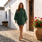 Jersey Oversize de Punto con Cuello Alto