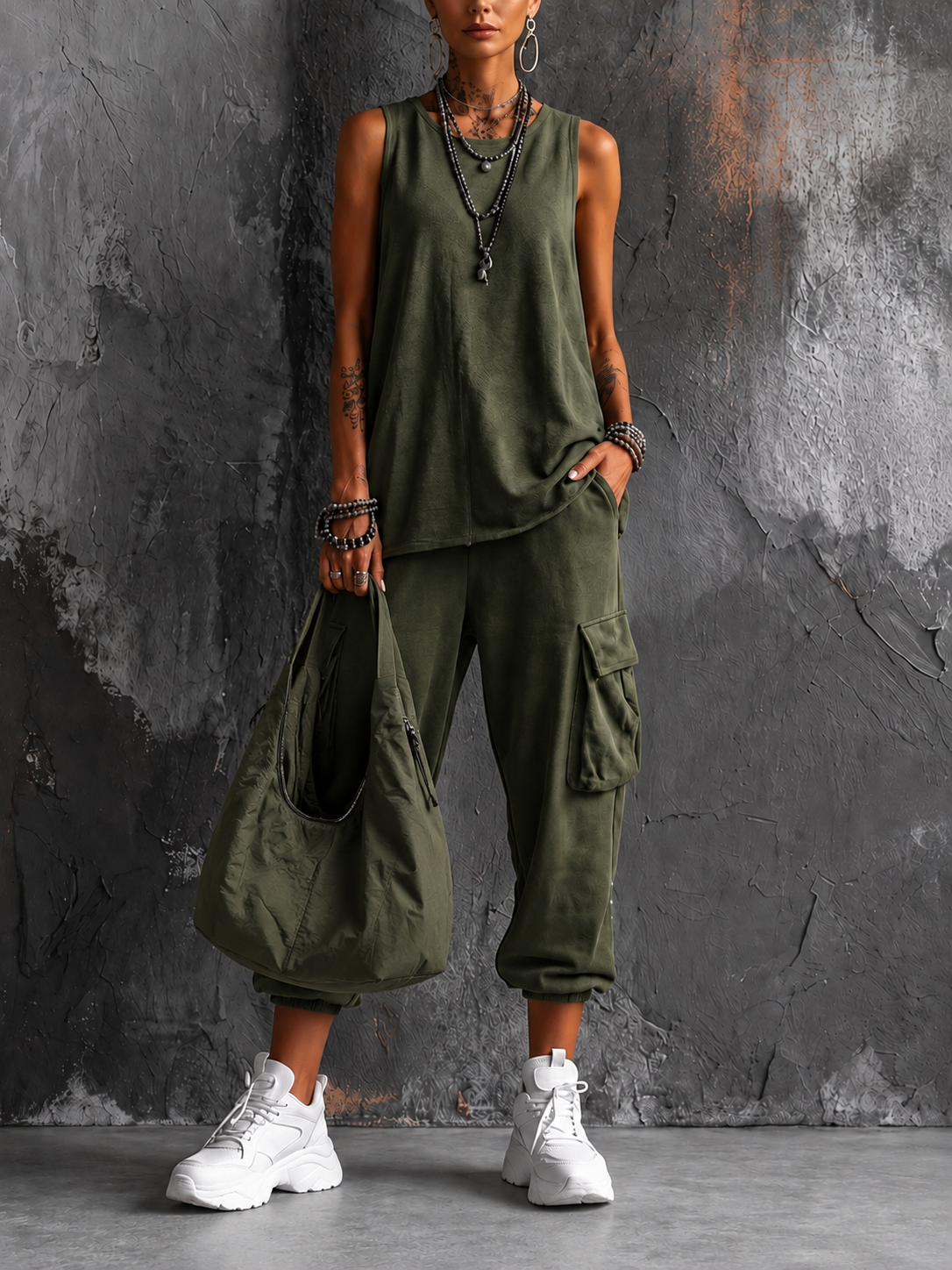 Conjunto casual de confort urbano