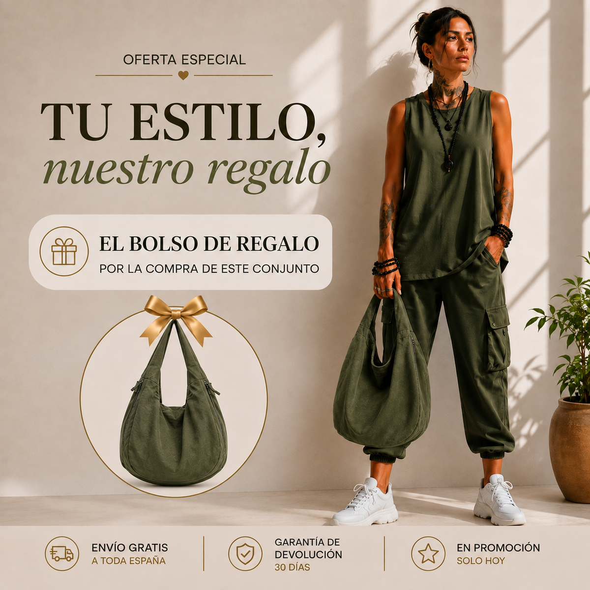 Conjunto casual de confort urbano