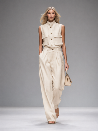 Traje elegante de dos piezas para mujer