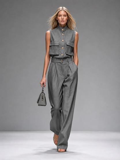 Traje elegante de dos piezas para mujer