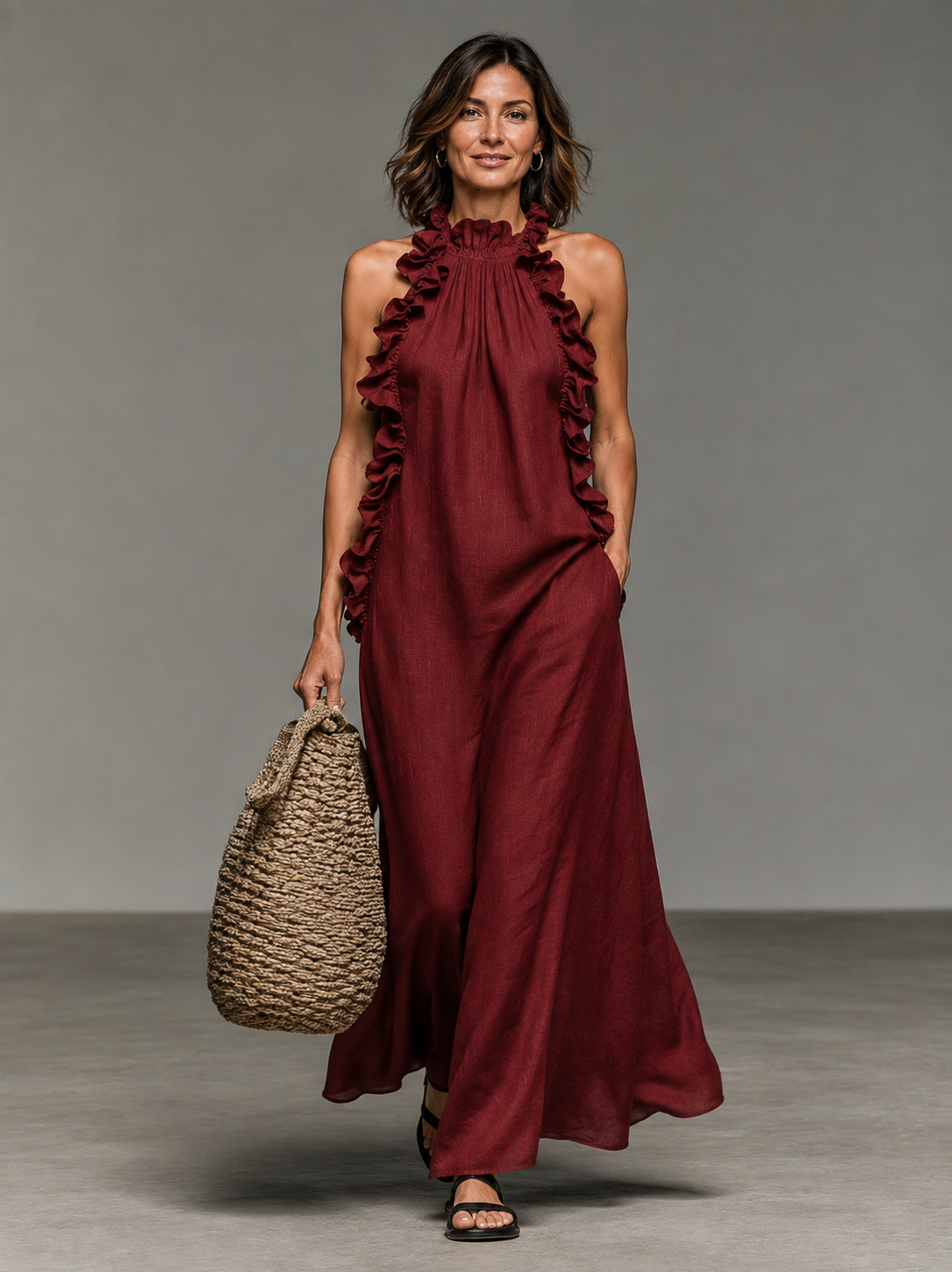 Vestido Maxi con Bolsillos