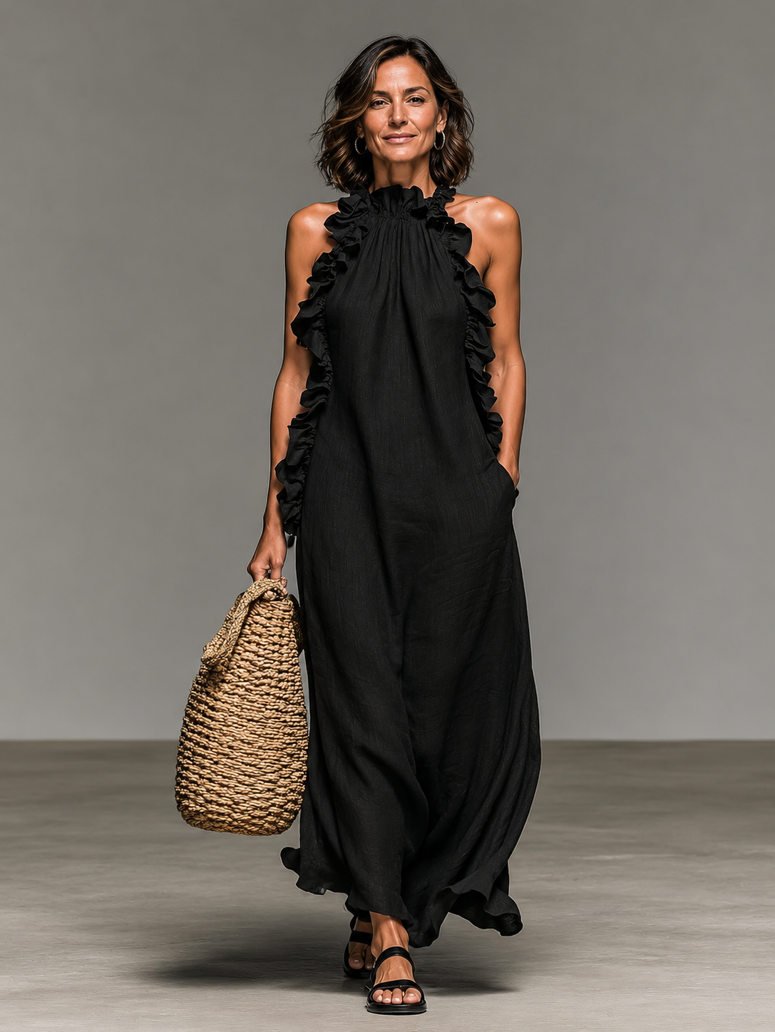 Vestido Maxi con Bolsillos