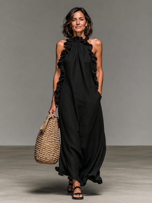 Vestido Maxi con Bolsillos
