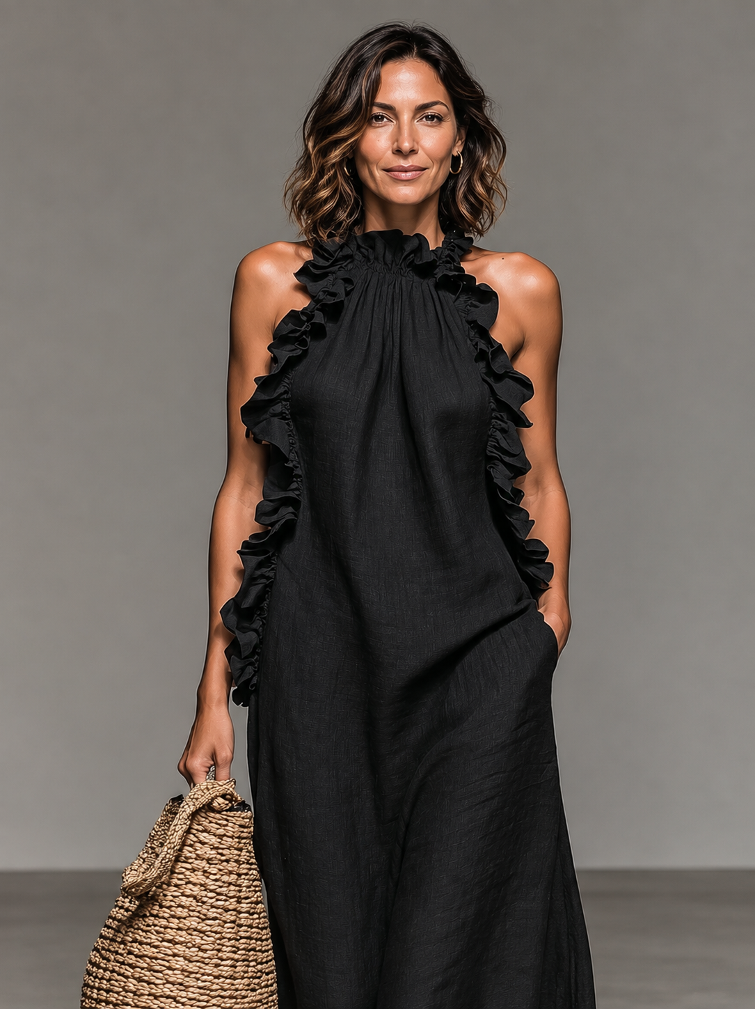 Vestido Maxi con Bolsillos