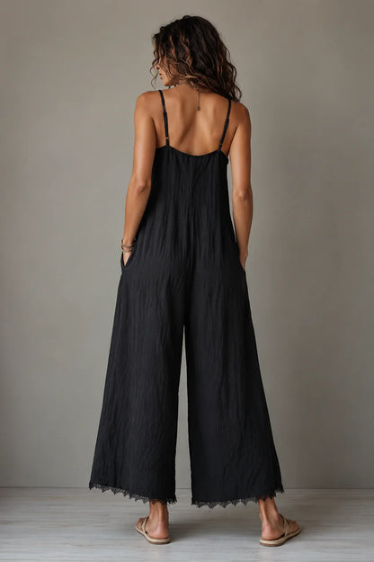 Mono minimalista de lino para mujer