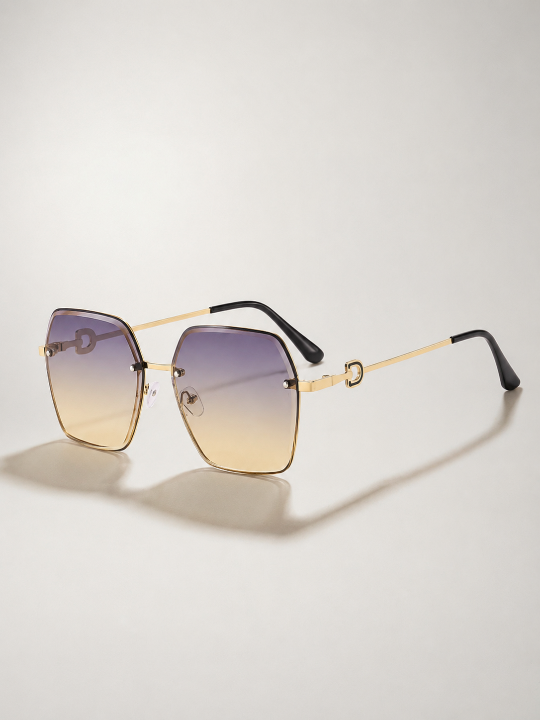 Gafas de Sol Oversize sin Montura de Lentes Facetadas