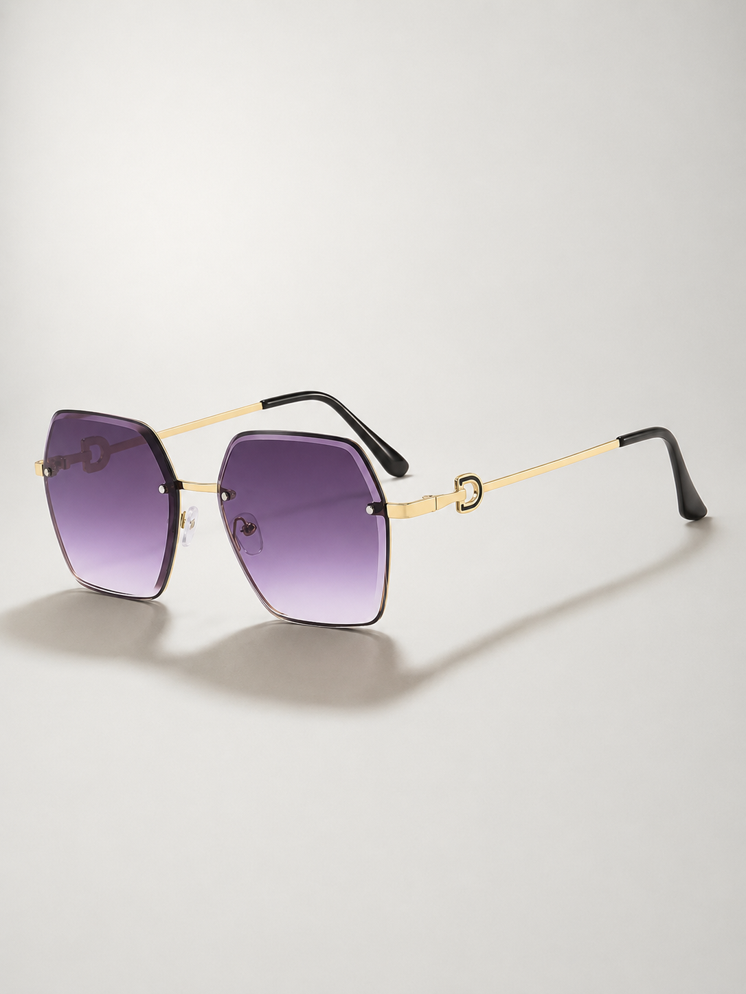 Gafas de Sol Oversize sin Montura de Lentes Facetadas