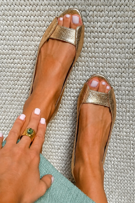 Sandalias Doradas Comfort Chic