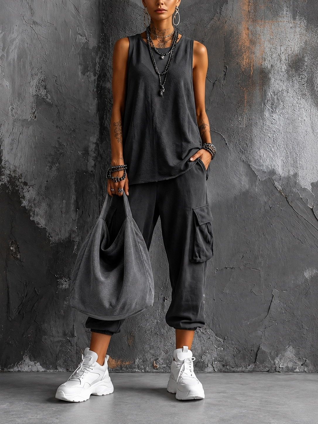 Conjunto casual de confort urbano