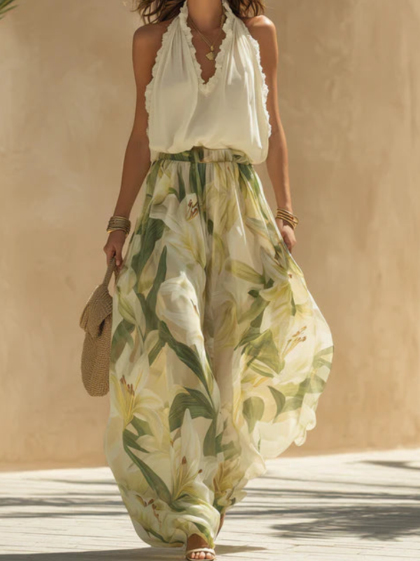 Elegante conjunto ligero con estampado floral