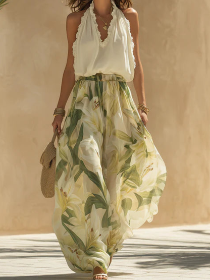 Elegante conjunto ligero con estampado floral