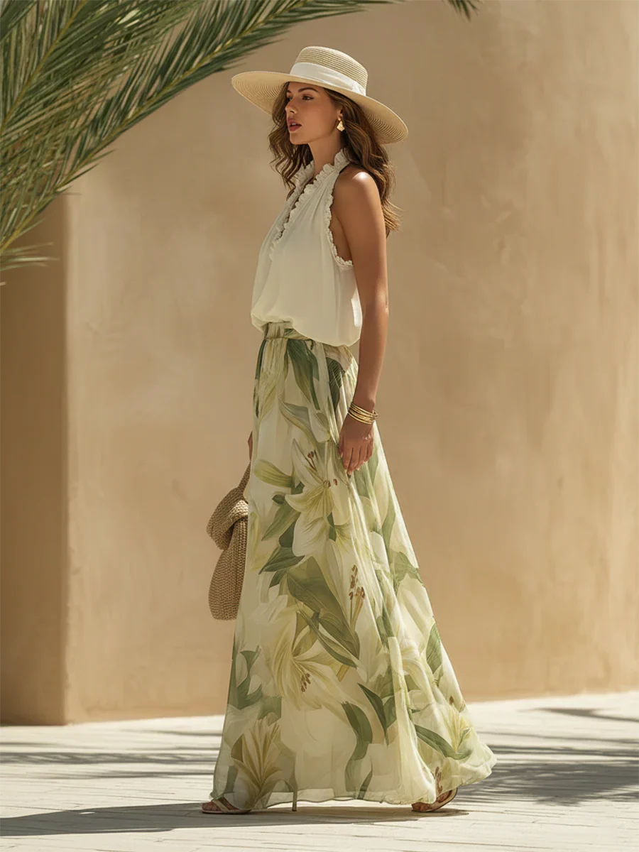 Elegante conjunto ligero con estampado floral