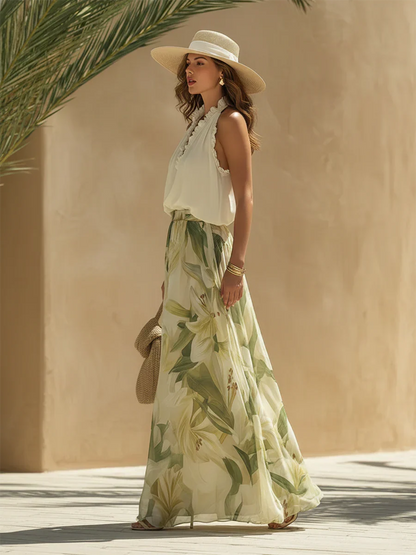 Elegante conjunto ligero con estampado floral