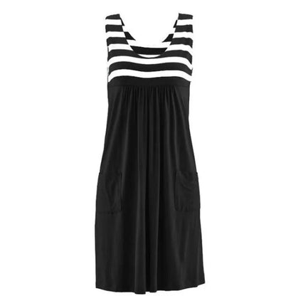 Vestido Midi de Rayas con Bolsillos