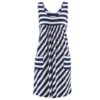 Vestido Midi de Rayas con Bolsillos