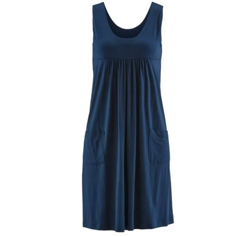 Vestido Midi de Rayas con Bolsillos