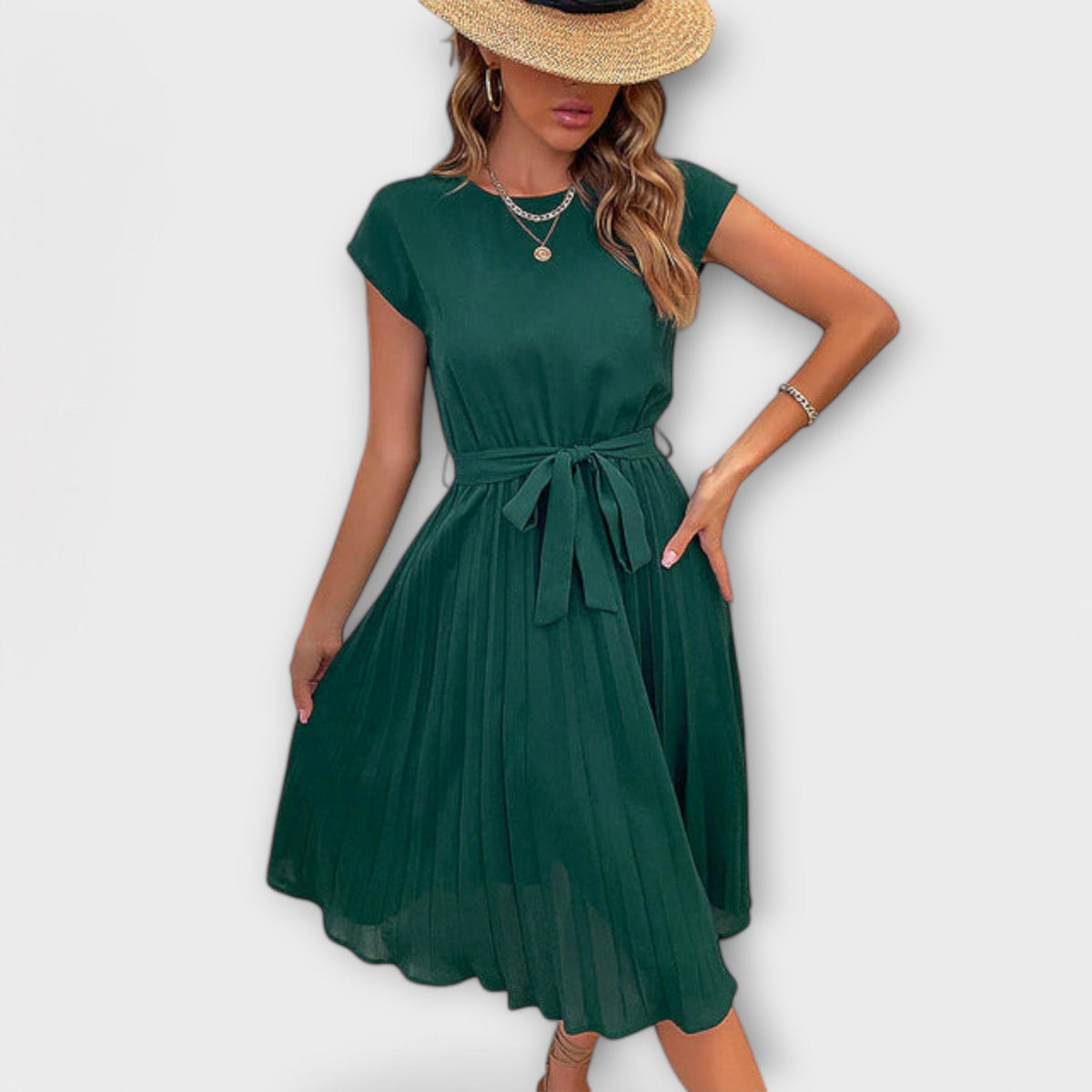 Vestido Midi Plisado para el Verano