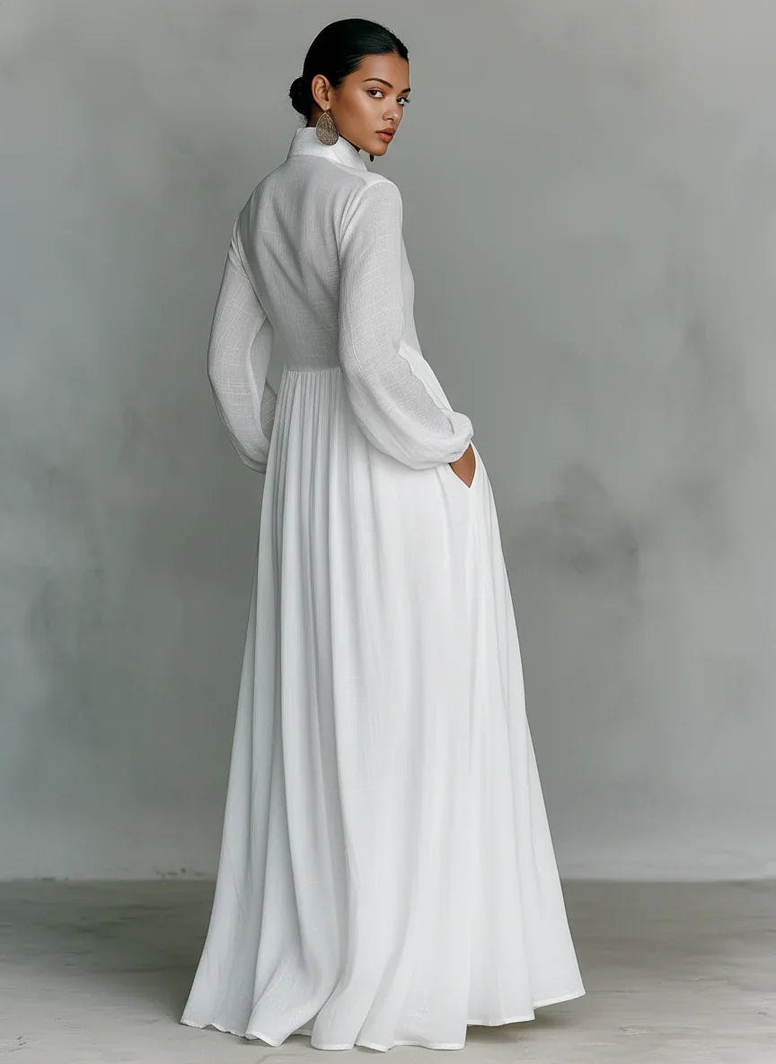 Vestido Maxi con Cuello Alto