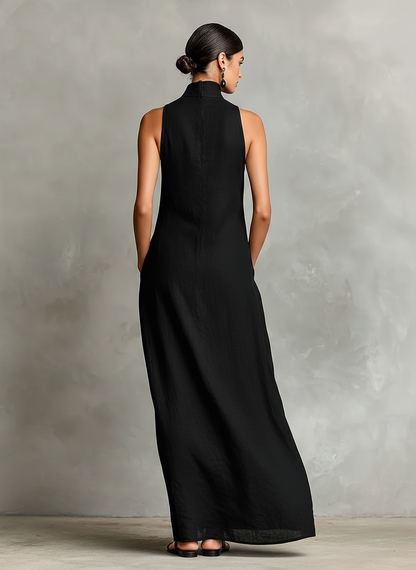 Vestido largo minimalista sin mangas