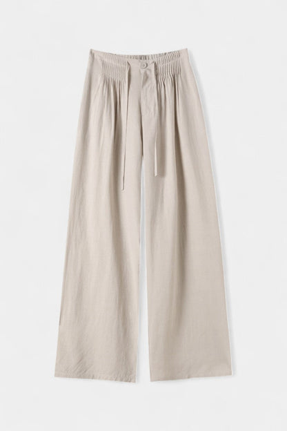 Ilyana Pantalones de Cintura Alta y Pierna Ancha