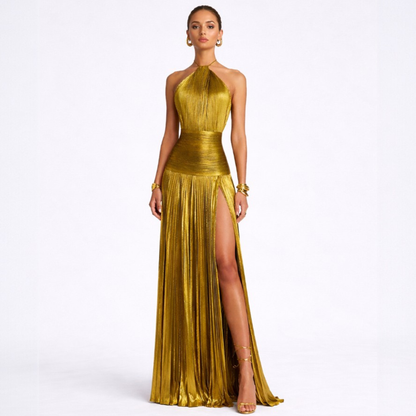 Vestido Maxi Brillante en Dorado