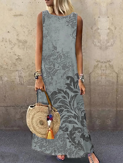 Vestido Largo Estampado Bohemio
