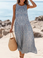 Vestido Largo Estampado Bohemio